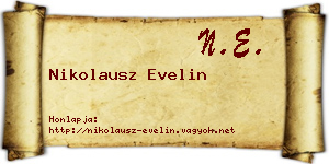 Nikolausz Evelin névjegykártya